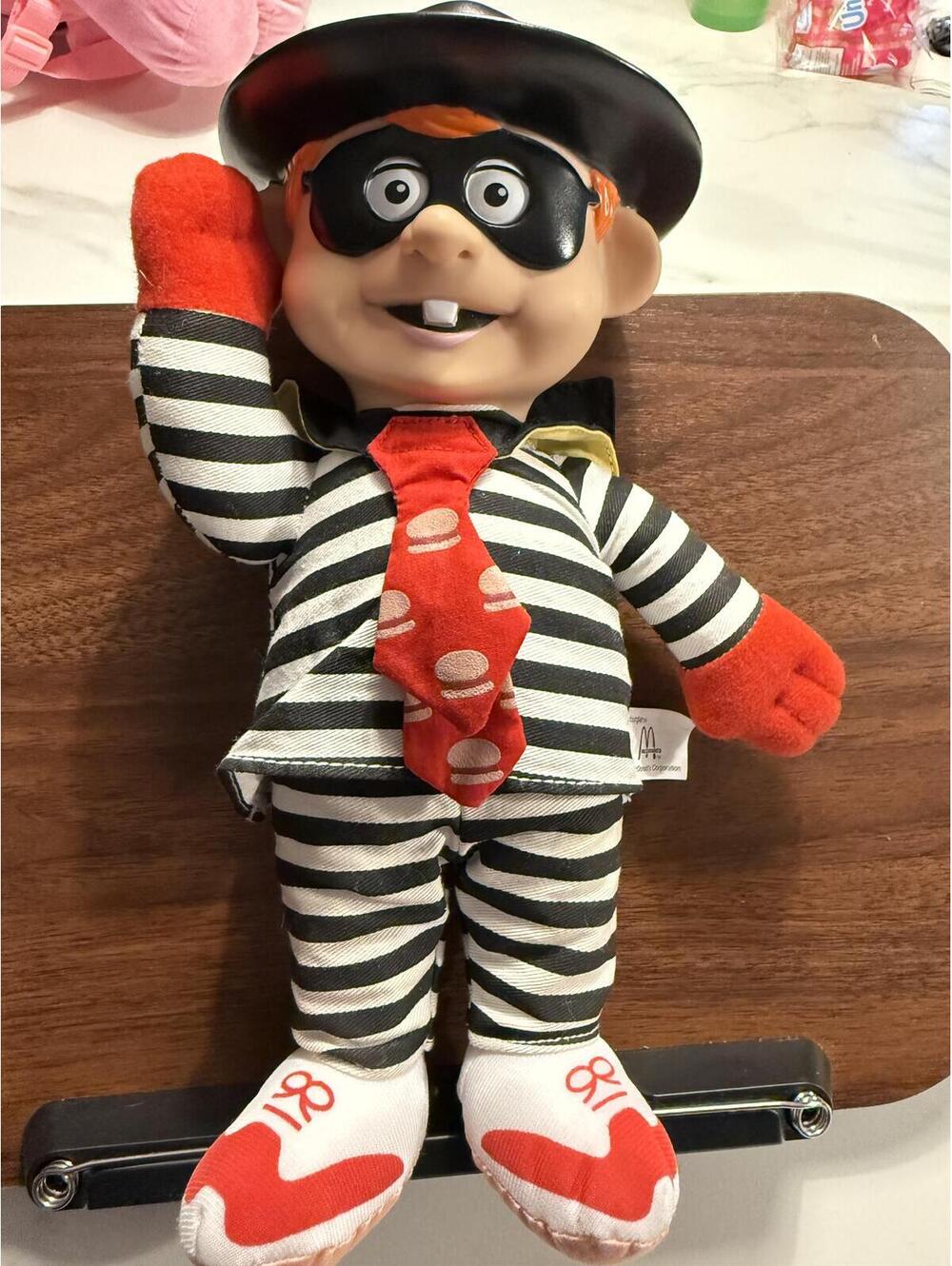 Rare 1990s McDonaldland Hamburglar Plush Figure - Authentic McDonald's Toy